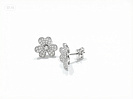 Серьги Трилистник 43(комплект 2шт; Au585Б;86-Бр.(выращ.); КР57;1,44ct; 2/5; 4,46g.)